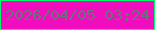 文字の大きさ：3、枠の色：02fb68、背景の色：f00dbd、文字の色：64767a 無料ブログパーツのブログ時計