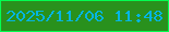 文字の大きさ：1、枠の色：02fd51、背景の色：29911d、文字の色：05b5e2 無料ブログパーツのブログ時計
