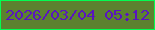 文字の大きさ：1、枠の色：02fd51、背景の色：5c822f、文字の色：5915bf 無料ブログパーツのブログ時計