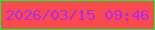 文字の大きさ：4、枠の色：02fe3b、背景の色：f94a4e、文字の色：b228ef 無料ブログパーツのブログ時計