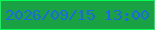 文字の大きさ：3、枠の色：02fe55、背景の色：1aa143、文字の色：1d66e4 無料ブログパーツのブログ時計