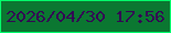 文字の大きさ：4、枠の色：02fe6b、背景の色：0b7731、文字の色：330653 無料ブログパーツのブログ時計
