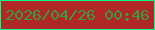 文字の大きさ：2、枠の色：02ff89、背景の色：b02727、文字の色：3b9b3f 無料ブログパーツのブログ時計