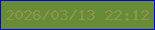 文字の大きさ：5、枠の色：0300de、背景の色：678c35、文字の色：8c954f 無料ブログパーツのブログ時計