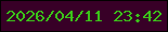 文字の大きさ：5、枠の色：030100、背景の色：380027、文字の色：3bc419 無料ブログパーツのブログ時計