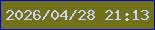 文字の大きさ：4、枠の色：0301d1、背景の色：717217、文字の色：ccd4fb 無料ブログパーツのブログ時計