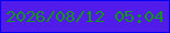 文字の大きさ：2、枠の色：0301f1、背景の色：511bea、文字の色：13931b 無料ブログパーツのブログ時計