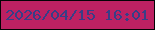 文字の大きさ：2、枠の色：030304、背景の色：bd2162、文字の色：383e87 無料ブログパーツのブログ時計