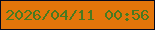 文字の大きさ：2、枠の色：03071d、背景の色：e3750a、文字の色：487a20 無料ブログパーツのブログ時計