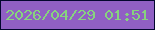 文字の大きさ：1、枠の色：03072f、背景の色：9060c4、文字の色：87d37e 無料ブログパーツのブログ時計
