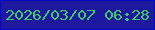 文字の大きさ：3、枠の色：0307c6、背景の色：1e189e、文字の色：3ccc65 無料ブログパーツのブログ時計