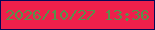 文字の大きさ：2、枠の色：030857、背景の色：ee204b、文字の色：58904b 無料ブログパーツのブログ時計