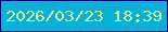 文字の大きさ：3、枠の色：030872、背景の色：06b0d6、文字の色：d1faa0 無料ブログパーツのブログ時計