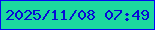 文字の大きさ：5、枠の色：0308f4、背景の色：1cd99f、文字の色：070ad7 無料ブログパーツのブログ時計