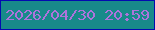 文字の大きさ：3、枠の色：030bb0、背景の色：188a8a、文字の色：ae73dc 無料ブログパーツのブログ時計