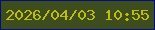 文字の大きさ：1、枠の色：030e77、背景の色：3e4d1e、文字の色：bebd0c 無料ブログパーツのブログ時計