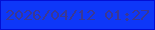 文字の大きさ：1、枠の色：030ed4、背景の色：0e37f8、文字の色：3a3893 無料ブログパーツのブログ時計