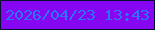 文字の大きさ：3、枠の色：030f2d、背景の色：8706f1、文字の色：2c73fe 無料ブログパーツのブログ時計