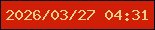 文字の大きさ：4、枠の色：031122、背景の色：d11e06、文字の色：efce8a 無料ブログパーツのブログ時計