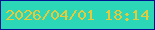 文字の大きさ：4、枠の色：031391、背景の色：2cd7b8、文字の色：e7ca39 無料ブログパーツのブログ時計
