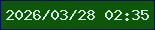 文字の大きさ：3、枠の色：031453、背景の色：0e5609、文字の色：cfe7e1 無料ブログパーツのブログ時計