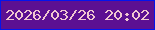 文字の大きさ：1、枠の色：0314ec、背景の色：5c1092、文字の色：f0c7d0 無料ブログパーツのブログ時計