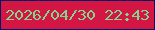 文字の大きさ：4、枠の色：03156a、背景の色：d31643、文字の色：82d58d 無料ブログパーツのブログ時計