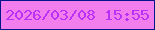 文字の大きさ：1、枠の色：03158b、背景の色：f27ded、文字の色：b831f5 無料ブログパーツのブログ時計