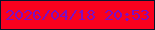 文字の大きさ：4、枠の色：03162b、背景の色：f9011e、文字の色：7d0ec2 無料ブログパーツのブログ時計