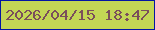 文字の大きさ：2、枠の色：0316a4、背景の色：c3d655、文字の色：7a4e5b 無料ブログパーツのブログ時計