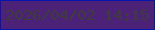 文字の大きさ：5、枠の色：0317b0、背景の色：4c2178、文字の色：3e3d3c 無料ブログパーツのブログ時計