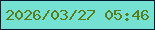 文字の大きさ：3、枠の色：03182d、背景の色：74e1d2、文字の色：597c1c 無料ブログパーツのブログ時計