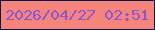 文字の大きさ：5、枠の色：03194b、背景の色：f5847b、文字の色：8b55d3 無料ブログパーツのブログ時計