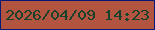 文字の大きさ：5、枠の色：031978、背景の色：b2543f、文字の色：18412b 無料ブログパーツのブログ時計