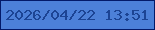 文字の大きさ：5、枠の色：031a69、背景の色：4c80d8、文字の色：1c4494 無料ブログパーツのブログ時計
