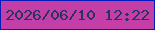 文字の大きさ：1、枠の色：031bb9、背景の色：c33ea7、文字の色：28345c 無料ブログパーツのブログ時計