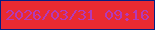 文字の大きさ：3、枠の色：031f83、背景の色：ea2a32、文字の色：b339b9 無料ブログパーツのブログ時計