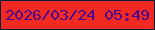 文字の大きさ：4、枠の色：03213c、背景の色：f12923、文字の色：4b0593 無料ブログパーツのブログ時計