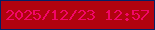 文字の大きさ：5、枠の色：032165、背景の色：b2030f、文字の色：f10767 無料ブログパーツのブログ時計