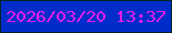 文字の大きさ：2、枠の色：032229、背景の色：002dca、文字の色：e71dec 無料ブログパーツのブログ時計