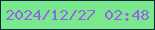文字の大きさ：2、枠の色：03273e、背景の色：7ae88c、文字の色：9465e8 無料ブログパーツのブログ時計