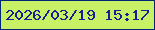 文字の大きさ：5、枠の色：032778、背景の色：c8f165、文字の色：171f94 無料ブログパーツのブログ時計
