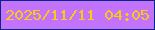 文字の大きさ：4、枠の色：032887、背景の色：c372fb、文字の色：f8ca14 無料ブログパーツのブログ時計