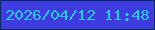 文字の大きさ：4、枠の色：032a5a、背景の色：3e3be0、文字の色：27cadb 無料ブログパーツのブログ時計