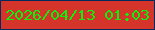 文字の大きさ：3、枠の色：032a5e、背景の色：d43429、文字の色：0bf00d 無料ブログパーツのブログ時計