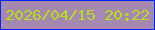文字の大きさ：2、枠の色：032afa、背景の色：a689b1、文字の色：b4db16 無料ブログパーツのブログ時計
