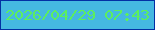 文字の大きさ：1、枠の色：032fa4、背景の色：45b8e1、文字の色：5cee5e 無料ブログパーツのブログ時計