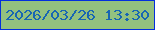 文字の大きさ：2、枠の色：032fdd、背景の色：93c17f、文字の色：1766b3 無料ブログパーツのブログ時計