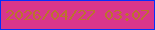 文字の大きさ：1、枠の色：032ffc、背景の色：d9368b、文字の色：bb732e 無料ブログパーツのブログ時計