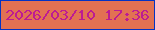 文字の大きさ：2、枠の色：0333c4、背景の色：e27153、文字の色：bd1b93 無料ブログパーツのブログ時計